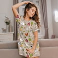 thumbnail image 3 of Pofeuu animals farm Print Women's Loose Fit Short Sleeve Nightgown, Comfortable Sleep Dress for Women, Casual Lounge Sleepwear, Soft Cotton Sleep Dress, 3 of 6