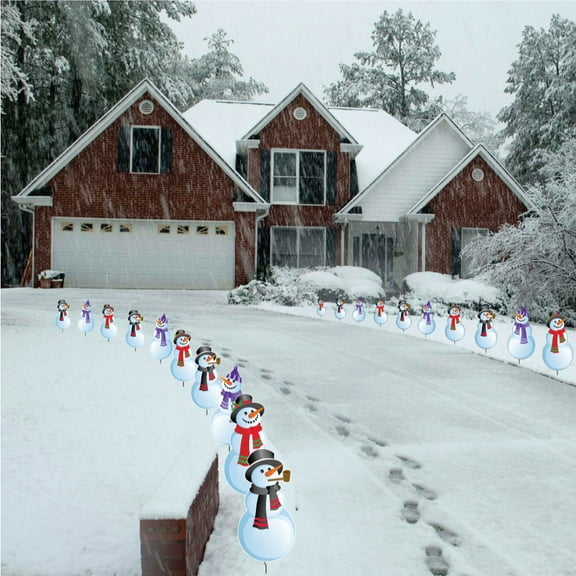 VictoryStore Snowmen Christmas Decor Pathway Marker Set
