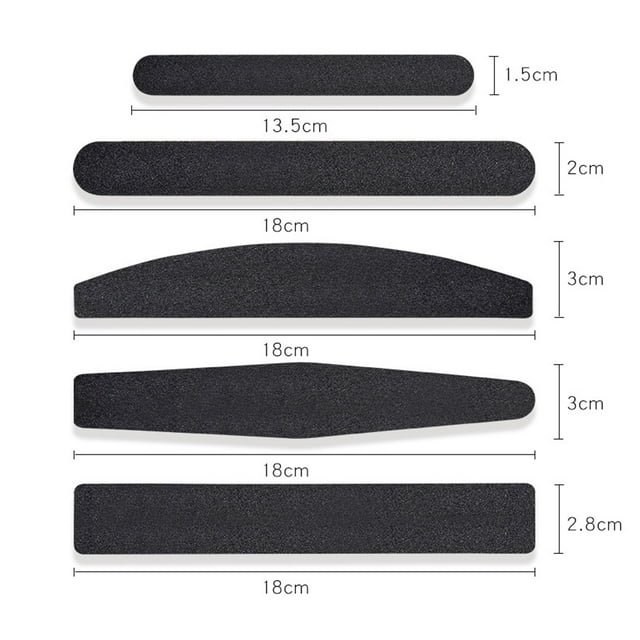 Becaristey 10pcs Double Side File Calluses Dead Skin Remover Manicure Stainless Handle Paper 01 black & 02 1Set
