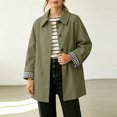 thumbnail image 6 of TGSLY Women's Button Down Trench Coat Casual Collared Long Sleeve Jacket with Plaid Lining Loose Solid Color Mid‑Length Outerwear with Pockets XL, 6 of 8