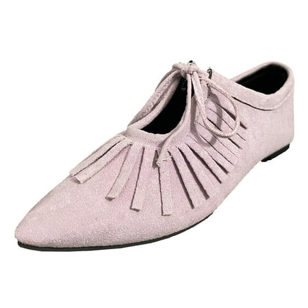 

nsendm Business Casual Shoes for Women Summer Casual Shoes Pointed Flat Breathable Toe Women s Casual Shoes Size 10.5 Purple 7.5