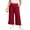 11 Wine Red, variant on Women's Plus Size Wide Leg Pants Lightweight Casual High Waist Side Slit Flowy Lounge Trouser With Pockets XL-5XL