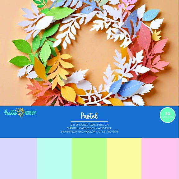 Cardstock Pack - 12 x 12 - Smooth - Pastel - 30 Pack