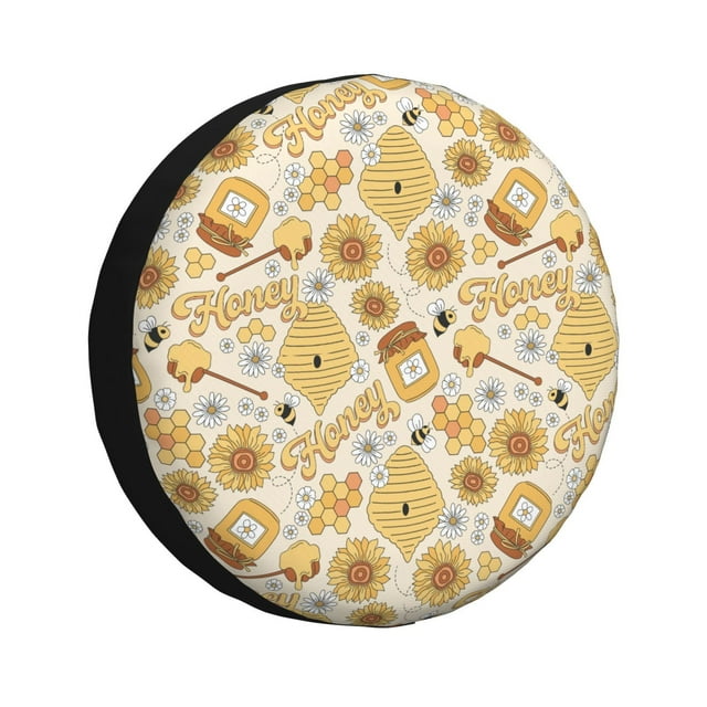 Bingfone Nid d'Abeille pour Pneu de Rechange, Protecteurs de Roues Universels Résistants aux Intempéries pour Véhicule Récréatif, Remorque de Voyage, SUV, Camion-14 Pouces