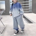 thumbnail image 3 of Boys 2 Piece Gradient Sweatshirt Set Girls Y2k Ombre Tracksuit Pullover Sweatshirt and Jogger Sweatpants Oversized Sweat Sets, 3 of 4