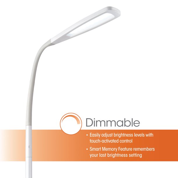 Ottlite Led Flex Floor Lamp White Com Ottlite Led Flex Floor Lamp White, Ottlite Natural Daylight 49 Led Reading Floor Lamp