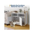 thumbnail image 2 of Ourlova Cat Litter Box Enclosure With Metal Frame And Dual Storage Shelves Modern Hidden Litter Box Furniture Indoor Cat House Side Table Style, 2 of 8