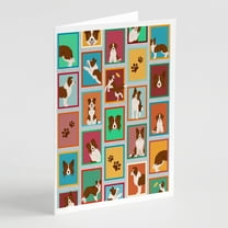 Lots of Red Border Collie Greeting Cards and Envelopes Pack of 8 7 in x 5 in