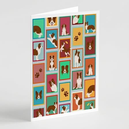 Lots of Red Border Collie Greeting Cards and Envelopes Pack of 8 7 in x 5 in