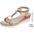 thumbnail image 4 of MKLEKYY Sandalias Flexy de Mujer Con Plataforma Bohemia, Punta Redonda, Planas, Con Cuña, Trenzadas y Cuentas, para Mujer, 4 of 4