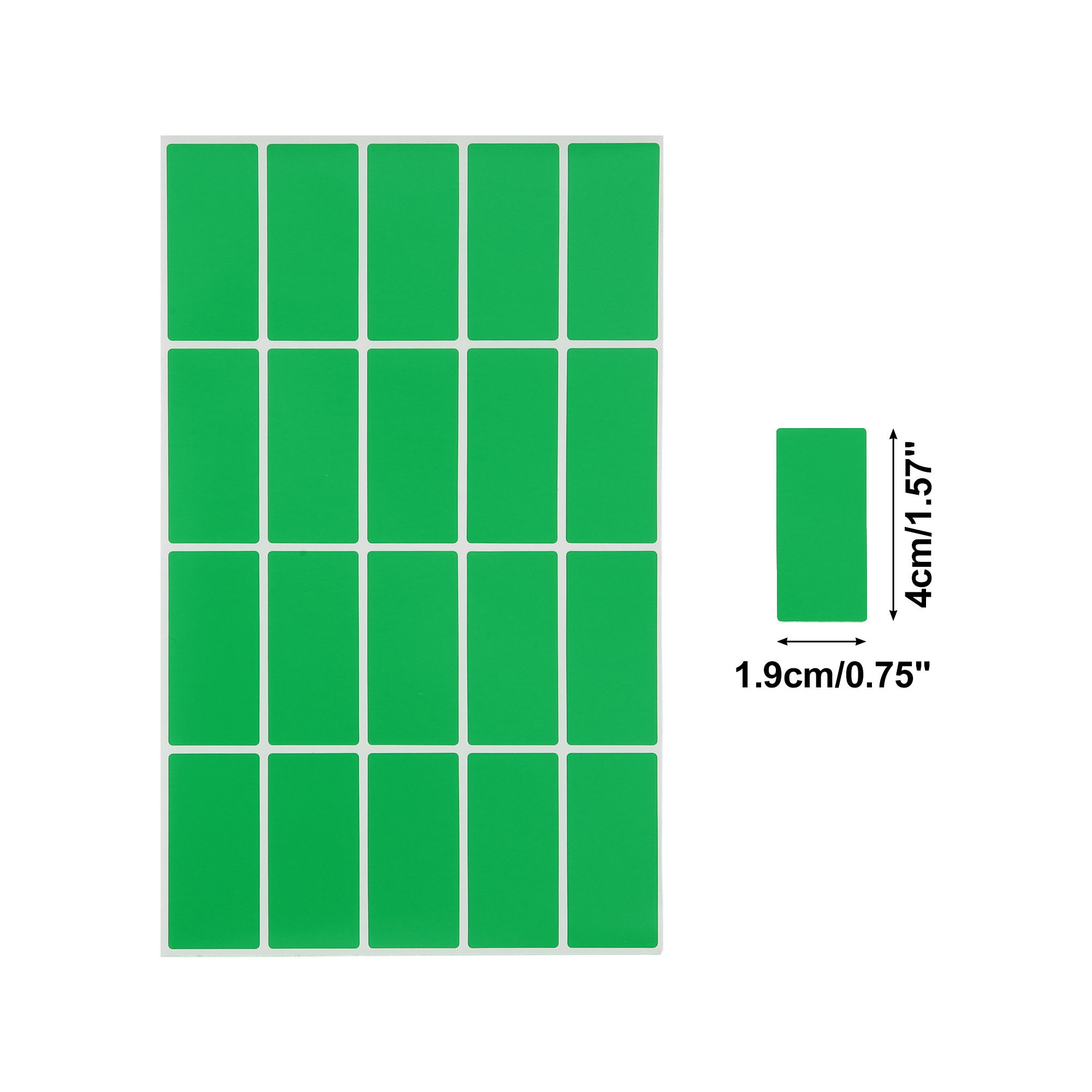 Unique Bargains Handwritable Rectangle Gift Stickers 1.57"x0.75" 20 Pcs Green