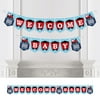 Big Dot of Happiness Railroad Party Crossing - Steam Train Baby Shower Bunting Banner - Party Decorations - Welcome Baby