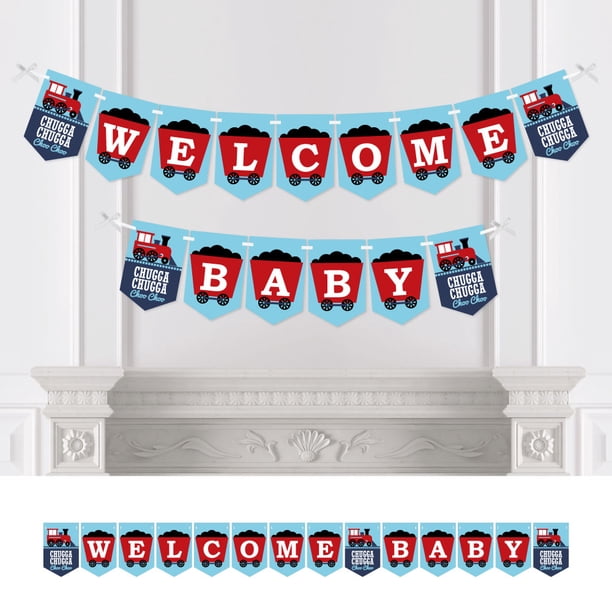 Railroad Party Crossing Steam Train Baby Shower Bunting