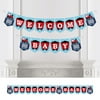 Big Dot of Happiness Railroad Party Crossing - Steam Train Baby Shower Bunting Banner - Party Decorations - Welcome Baby