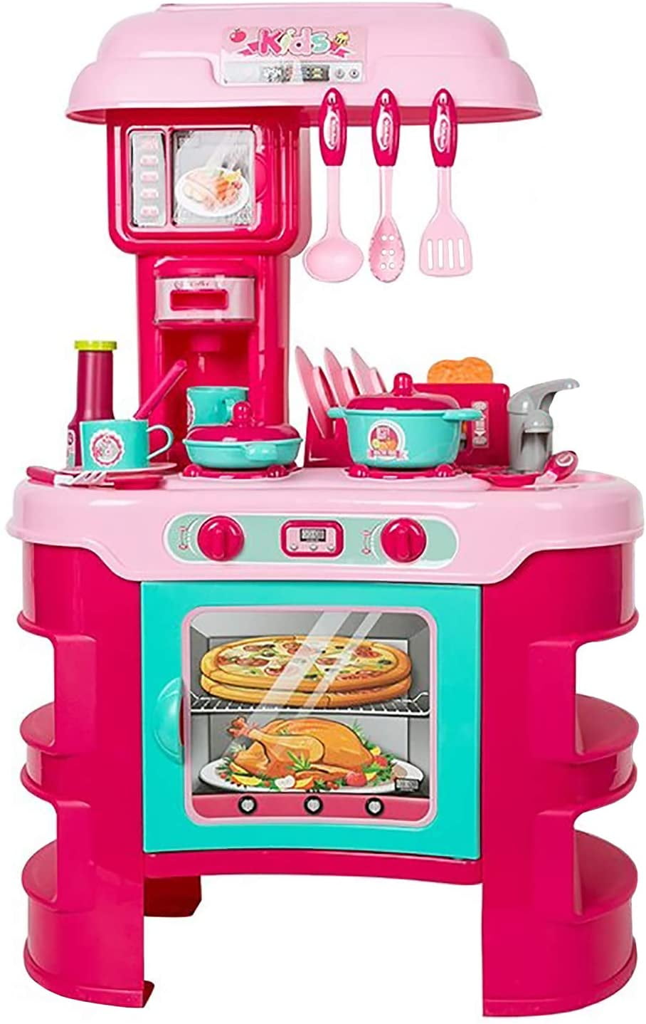 Disney Minnie Mouse Flipping Fun Kitchen PINK Girls Play Cook Food Sound NEW !! 