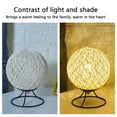 thumbnail image 4 of Rattan Ball Lampshade Wood Bedside Table Lamp Dimming LED Night Light Wicker Spherical Desk Lamp Home Decor with USB Charger for Kids Adults Bedroom Living Room, 4 of 6