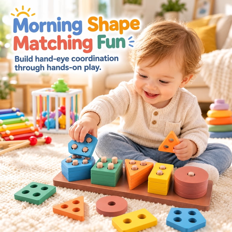 Rirool 38-Piece 6-in-1 Montessori Sensory Toy Set photo 3