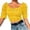Yellow, variant on Womens Tops Workout Shirts Solid Color Summer Simple Square Collar Bubble Sleeve Slim Short Sleeve Plain Tees Blouses Pink L