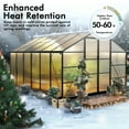 thumbnail image 6 of WUKHG 10x12FT Outdoor Greenhouse with Thermometer Hygrometer, Heavy-Duty Walk-in Greenhouse for Garden with Reinforced Aluminum Frame, All-Weather Greenhouse with UV-Resistant Polycarbonate Panels, 6 of 12