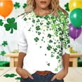 thumbnail image 2 of St Patricks Day Shirts Women Tie Dye 3/4 Sleeve Irish Shamrock Casual Tees Clover Graphic Paddys Tops, 2 of 6