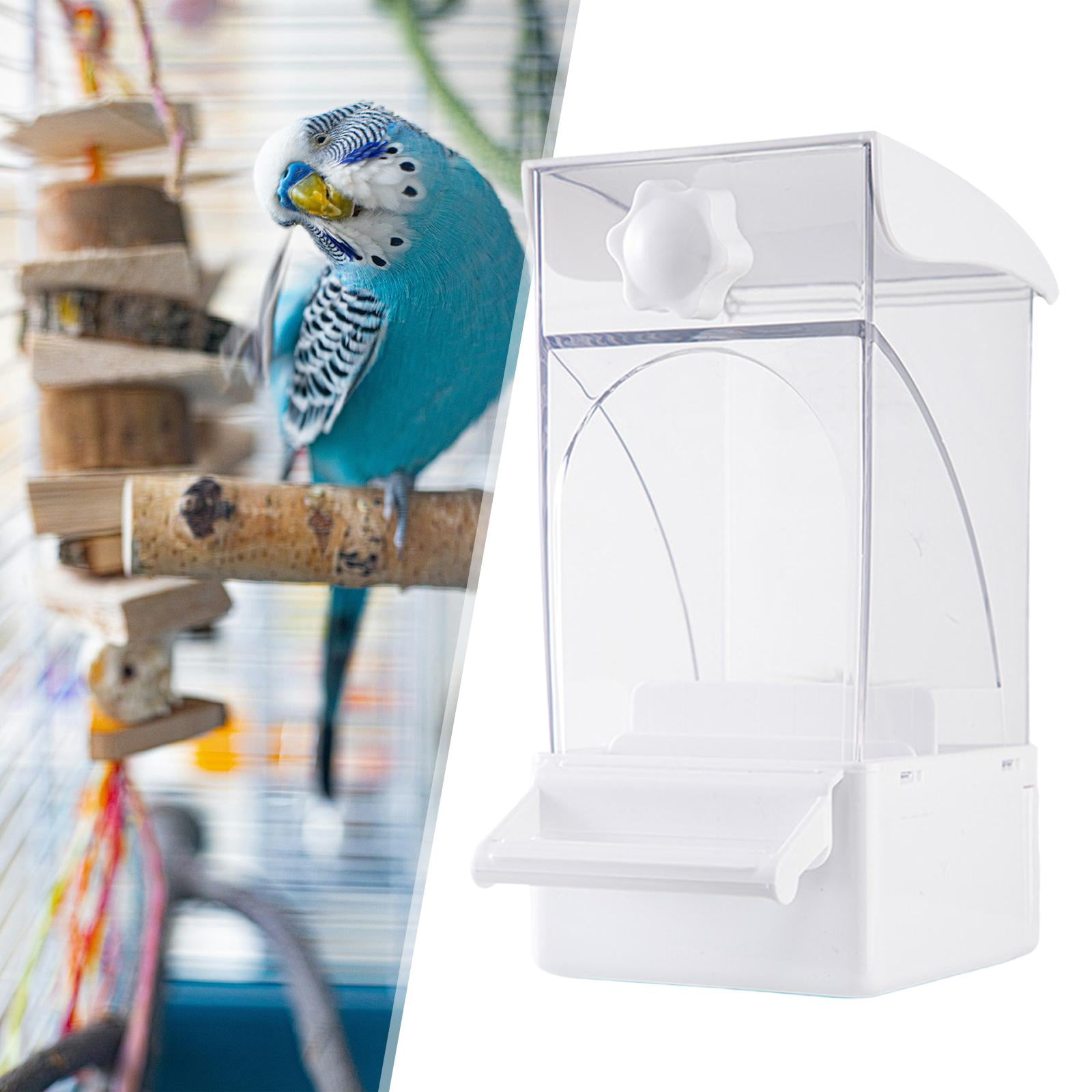 Bird Feeder Cage Accessory Food Bowl Large Capacity Clear Design for Parakeets Canaries Small Birds