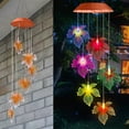 thumbnail image 6 of Cheapark Solar Wind Chimes Color Changing Maple Leaf - Led Mobile Chimes Waterproof For Garden Patio Party Window, Thanksgiving Outdoor Decor, 6 of 6