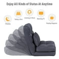 thumbnail image 6 of Floor Chair with Back Support for Adults Adjustable 14 Positions Video Game Chairs Foldable Floor Lounger with Pillow, 6 of 9