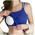 thumbnail image 1 of Womens Built in Bra Ribbed Spaghetti Strap Camisole Tops Adjustable Double-Strap Layering Undershirt with Removable Pads,Blue,XXL, 1 of 8