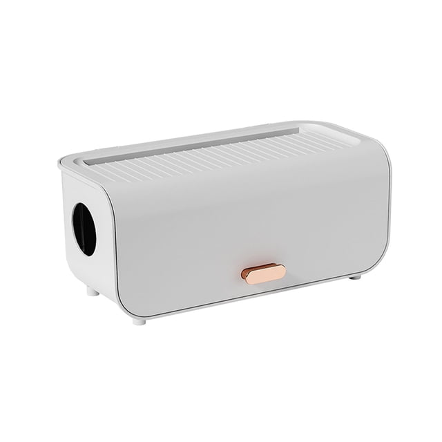 Cable Management Box Plastic Easy Assemble Safety Protection Cord Organizer Box for Power Strips Chargers Adapters Wires White