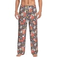 thumbnail image 2 of Picia Foxes Mens Soft Woven Cotton Elastic Waistband Sleep Pajama Pant Lounge Sleep Pant With Pockets And Drawstring-Large, 2 of 9