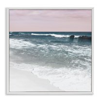 Stupell Industries Rolling Waves Seascape Nautical & Beach Photography White Framed Art Print Wall Art, 12 x 12