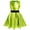 Fluorescent Green, variant on IBTOM CASTLE Kids Girls Halloween Costume Holographic Skater Dress Metallic Music Festivals Outfit Cosplay Carnival Birthday Party Dress up 5-6 Years Fluorescent Green