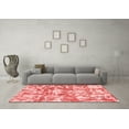 thumbnail image 3 of Ahgly Company Machine Washable Indoor Square Abstract Red Modern Area Rugs, 5' Square, 3 of 4