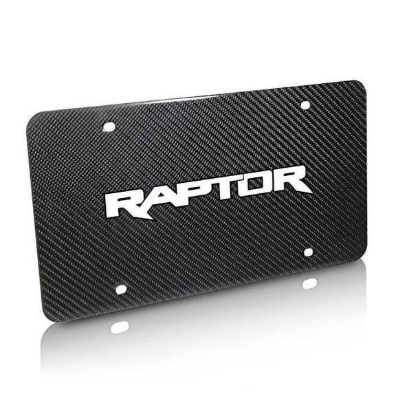 Ford F150 Raptor 2017-2018 UV Graphic 100% Real Black Carbon Fiber License Plate