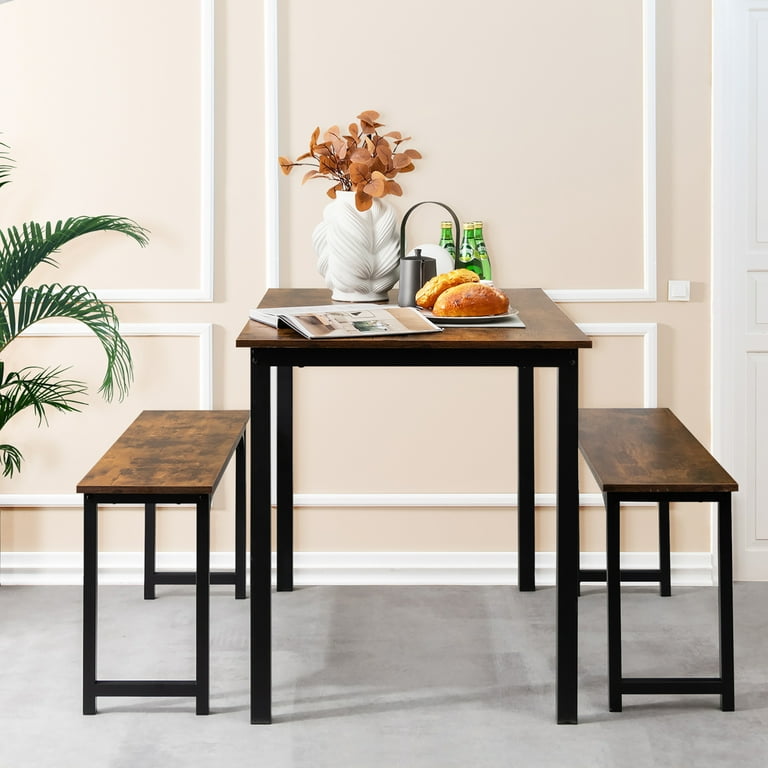 Costway 3pcs Dining Table Set for Small Spaces, Modern