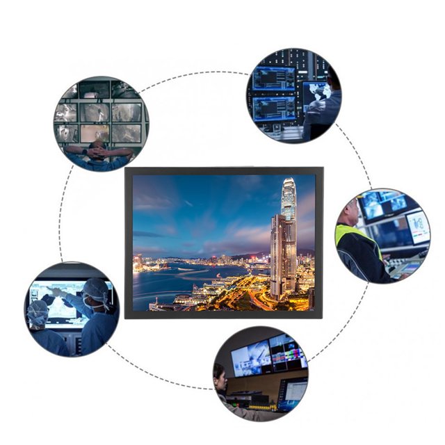 Monitor de Pantalla Táctil Portátil de 15 Pulgadas Pantalla Táctil Capacitiva Monitor Portátil Industrial 4:3 1024 X 768 con Múltiples Interfaces VGA AV USB Admitir ANGGREK Otros