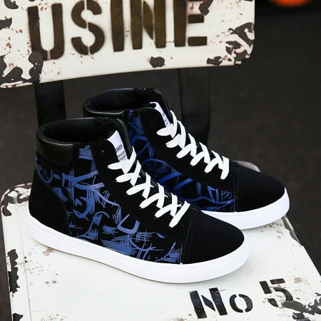 

MENS LACE UP CASUAL FLAT HIGH TOP ANKLE BOOTS SHOES TRAINERS SNEAKERS UK SIZE
