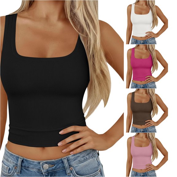 HUITKMM Womens Bra Tank Top No Underwire Built in Pads Racerback Cami Size XS