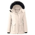 thumbnail image 2 of AUNVITO Women's Winter Detachable Hood Down Jacket with Warm Fleece Lining Casual and Functional Style, 2 of 9