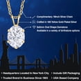 thumbnail image 2 of Gem Stone King 18K Yellow Gold Plated Silver White Oval Moissanite Pendant Necklace for Women (1.50 Cttw, Oval 8X6MM, with 18 inch Chain), 2 of 6