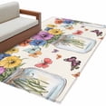 thumbnail image 2 of Colorful Vintage Watercolor Flowers Washable Area Rug 2.7 x 5 ft Independence Day, Soft Non Slip Rugs Stain Repellent Indoor Felt Carpet for Living Dining Room Bedroom Home Office, 2 of 9