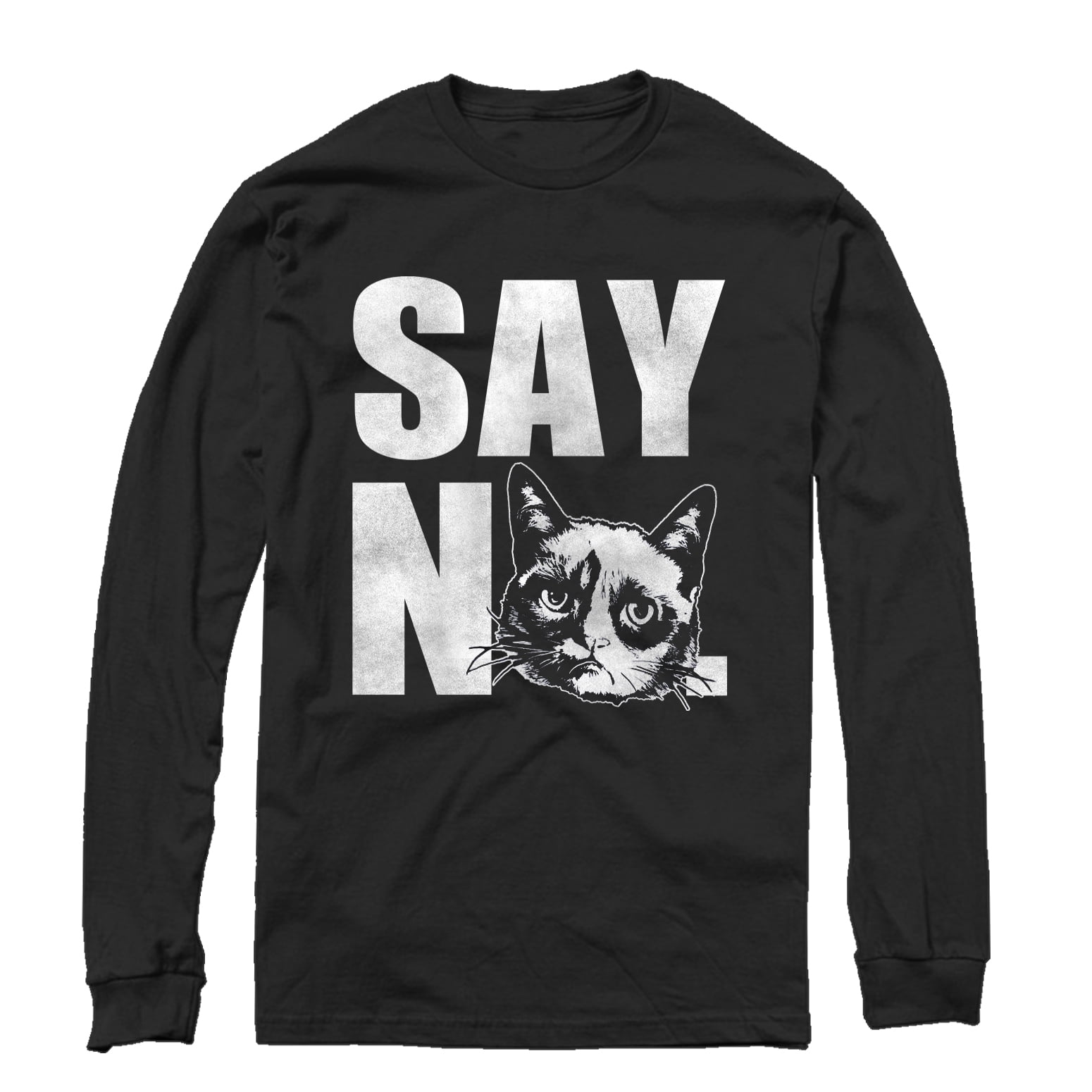 Grumpy Cat Grumpy Cat Men's Say No Long Sleeve Shirt