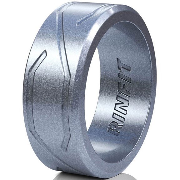 Rinfit Silicone Wedding Ring for Men - Soft Rubber Wedding Band Replacement