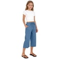 thumbnail image 6 of Ruyang Teen Girls Cotton Linen Capri Pants Kids Summer Preppy Casual Cropped Pants Cozy Lightweight Drawstring Baggy Trousers Cute, 6 of 9