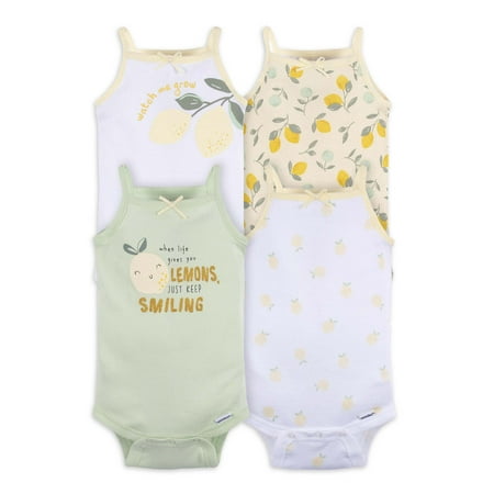 

Gerber Baby Girl Tank Onesies Bodysuits 4-Pack Sizes Newborn - 24 Months