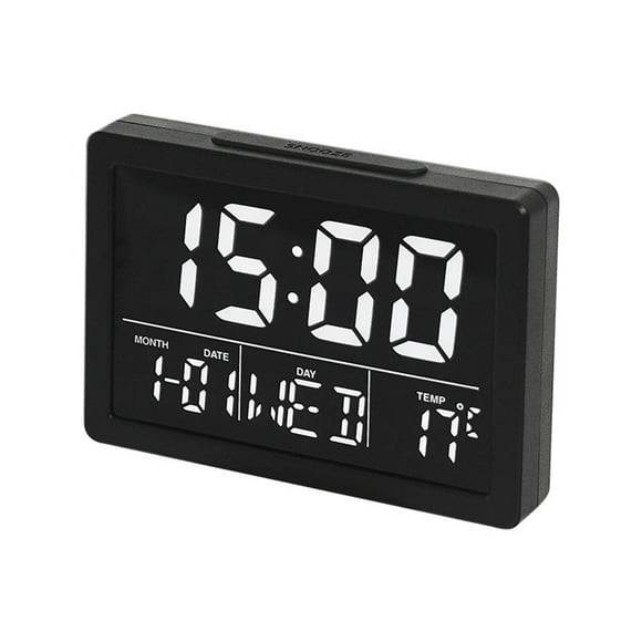 Reloj despertador digital LED grande con puertos de carga USB, volumen de alarma ajustable, brillo de 6, función de repetición de 12/24 h, pantalla de dígitos, escritorio de noche para dormitorio