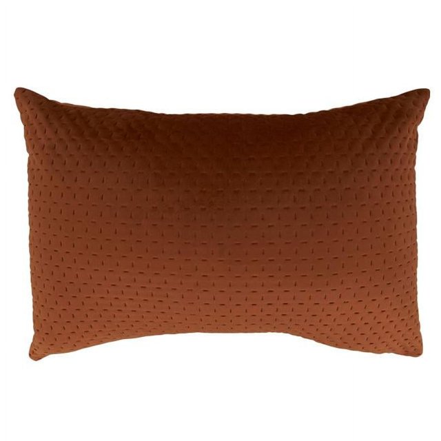Saro Lifestyle 9036.RU1420B 14 x 20 in. Pinsonic Velvet Poly-Fillied Throw Pillow, Rust