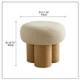 thumbnail image 5 of LoLado Mushroom Stool, Eddy Fabric Footrest Ottoman Stool with Walnut Veneer, Plush Cushion, Wooden Barrel PVC Pipe, Greige, 5 of 10