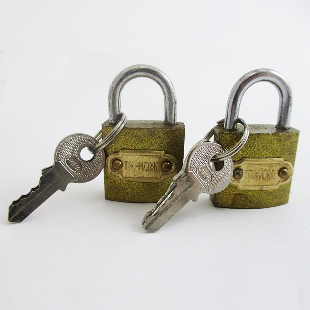 3 Small Metal Padlocks Mini Brass Tiny Box Locks Keyed Jewelry 2 Keys 20mm Safe 