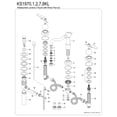thumbnail image 6 of Kingston Brass KS1977KL Whitaker Widespread Bathroom Faucet with Brass Pop-Up, Brushed Brass, 6 of 8